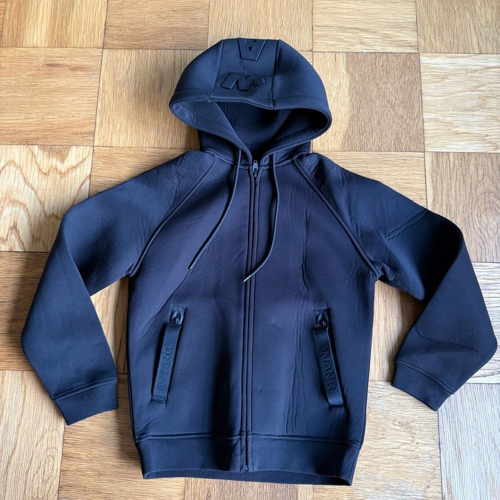 Alexander Wang x H&M Men Black Neoprene Hoodie, Size XS, EUC